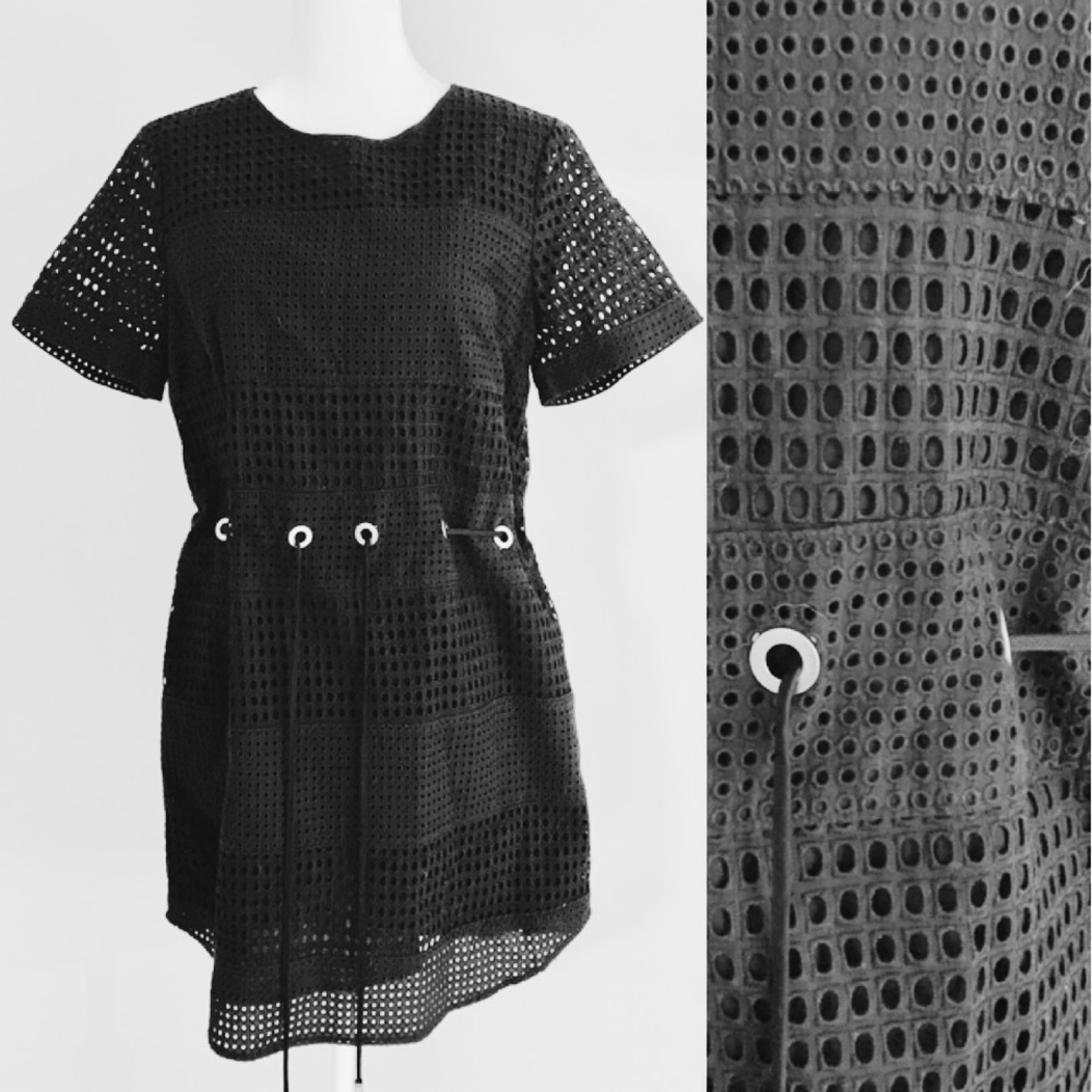 MICHAEL Michael Kors • Black scrunched Tie Dress